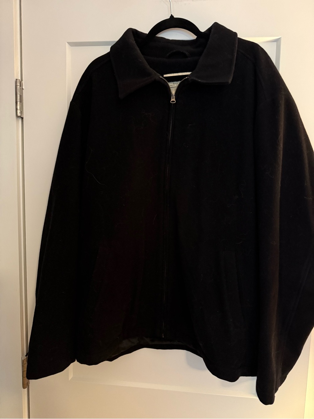 L.L.Bean Men’s XXL Black Wool Blend Full Zip Jacket Coat Regular